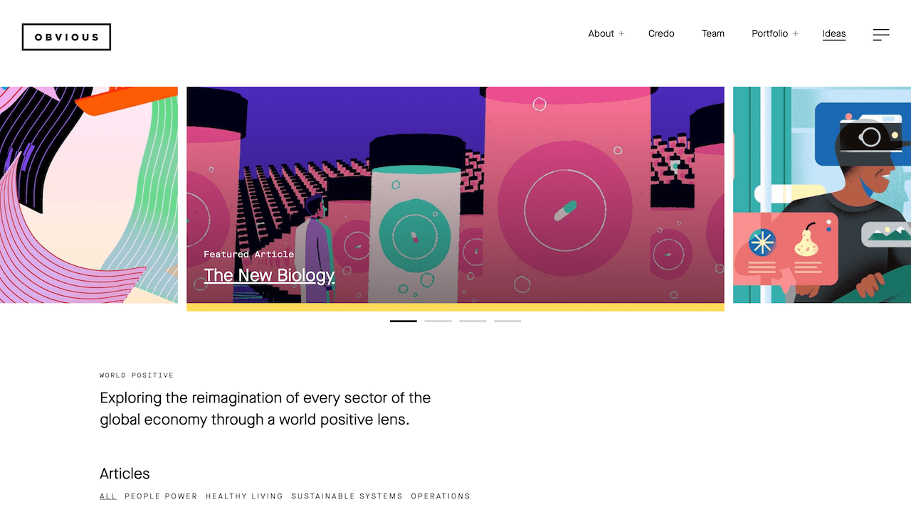 Screenshot of Obvious Venture's Website